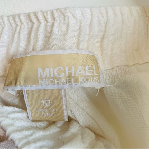 MICHAEL Michael Kors White Linen Wide Leg Pant - Picture 6 of 8